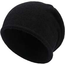 Cashmere Slouchy Knit Hat For Women Men Winter Soft Warm Ski Wool Knitted Skull Beanies Caphalloween - Màu Đỏ Sâu - Xem 6
