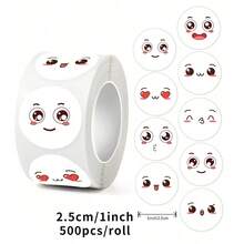 500pcs/Roll Stick Figure Stickers, Cartoon Cute Creative Labels, Round Stickers For Scrapbooking, Mother's Day Stickers, Gift Wrapping Heart Stickers - Multicolor - View 19