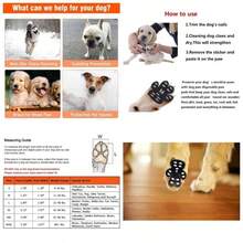 24 Piezas de Almohadillas de proteccin Antideslizantes para Patas de Perro, Zapatos para Perros autoadhesivos Desechables, Negro S - M - Ver 1
