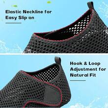 Scurtain Barefoot Water Shoes For Women Men Beach Swim Aqua Socks Summer Quick-Dry Sandals Slippers - 網狀灰色 - 查看 3