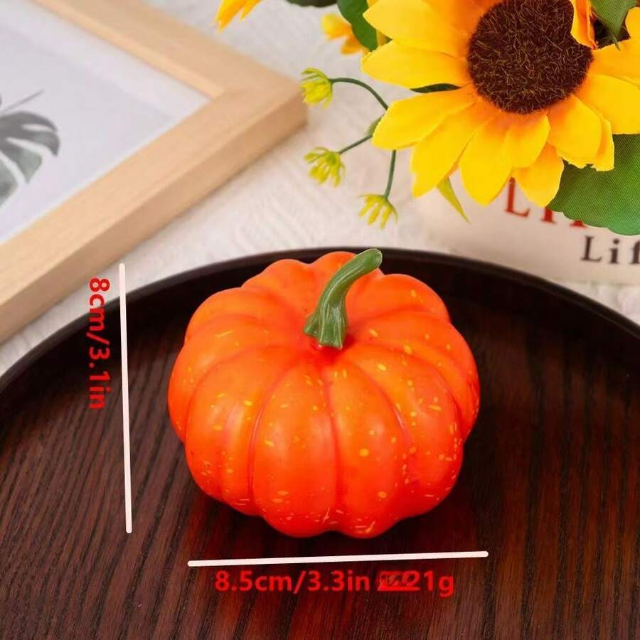 10pcs Simulation Foam Vegetables Pumpkin Halloween Decoration Props - 10pcs黃 - 查看 1