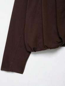 Women's Casual Solid Color Zipper Puff Jacket Coat, Fashion & Versatile, Autumn/Winter - Coffee Brown - View 6