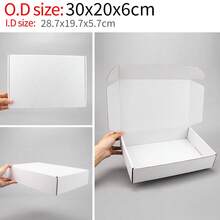 10pcs/Pack White Corrugated Paper Delivery Box, Packaging Box, Postal Paper Box, Packing Material, Airplane Box, Gift Box, Applicable For Small Business Packing And Shipping Valentine's Day - White - View 22