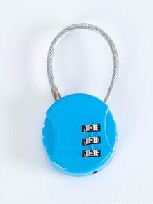 1pc Combination Combination Padlock, Small Combination Padlock, Keyless Resettable Padlock, 3-Digit Combination Security Padlock, For Cabinets And Luggage, With 4 Dials - Multicolor - View 3