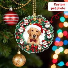 Personalized Pet Accessories, Customized Cat Christmas Ornaments, Pet Memorial Decorations, Cat Christmas Photo Ornaments, Pet Portrait Gifts,Christmas Gift Supplies - Multicolor - View 14