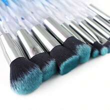 Yuwaku Makeup Brushes Professional - 10pcs Premium Synthetic Foundation Blending Blush Set Powder Eyeshadow Brush Set Light Blue Transparent Crystal Handle Cute Make Up Tools,Travel,Travel Essential,Valentine's Day,Cheap,Travel Makeup Brush,Gifts For Women,Makeup Artist,Professional Complete Makeup Kit - 2-Light Blue - View 2