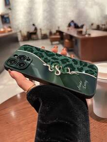 创意时尚可爱绿色蛇皮豹纹彩绘防震手机壳,兼容 17 Pro/17 Air/17/17 Pro Max/16/11/16 Pro/16 Plus/16 Pro Max/16 e/15 Pro Max/13/14/12/XS/XR/7G/8P,兼容三星 Galaxy S25/S25 Plus/S25 Ultra/A16/A36/A26/A56/A50/A12 - 彩色 - 查看 5