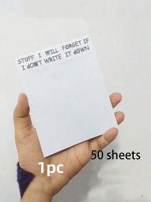 50-Pack Humorous Sticky Notes – Fun "Stuff I Will Forget If I Don't Write It Down" Memo Pads For Office & Home Organization - Trắng - Xem 5