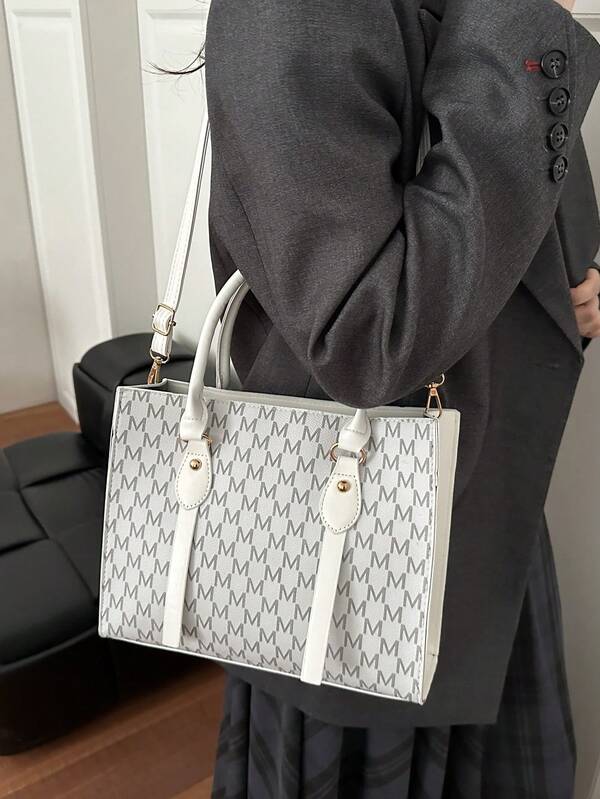 حقيبة كتف كبيرة السعة عصرية للنساء، تصميم