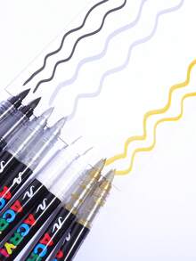 12 لون أقلام أكريليك أحادية اللون، مقاومة للماء، قابلة للمزج، أقلام مائية إبداعية، أقلام أساسية محمولة للفنانين للرسم، ويمكن استخدامها أيضًا للرسم على أسطح مختلفة، هدية للأصدقاء. - متعدد الألوان - مشاهدة 8