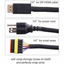 25ft 1 4 Inch Cord Protector Wire Loom Tubing Cable Sleeve Split Sleeving For USB Charger Cable Power Cord Audio Video Cable Protect Cat From Chewing Cords Black