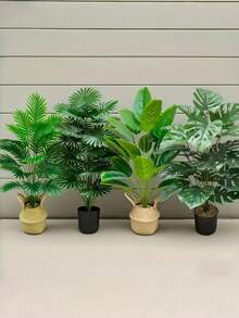 一套四件，包含48株大叶仿真植物。适合户外使用——宽叶热带雨林装饰树，全年室内外盆栽，适用于婚礼、酒店、花园、庭院等北欧风格场合。 - 彩色 - 查看 8