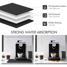 Dish Drying Mat Super Absorbent – 16" X 12" Coffee Mat For Countertops – Non-Slip Drying Mat For Kitchen Counter – Easy To Clean Water Absorbent Mat – Quick Dry Dish Drying Mats (Black) - 藍色 - 查看 11