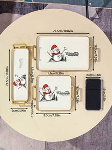 1 Stück Weihnachts-Kunststoff-Tablett, Mehrzweck-Aufbewahrungstablett für Küche, Esszimmer, Wohnzimmer, geeignet für Teesets, Gläser, Süßigkeiten, Kekse, Brot, Hochzeiten, Partys, Geschenke, Geburtstage, Weihnachten