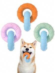 New Pet Toy, Dog Toy, Durable Chew Toy, Self-Entertaining Interesting Teething Dual Ring Small Dog Toy - Multicolor - View 3