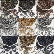 2 毫米 1800 颗金属玻璃种子珠、小工艺珠、小隔珠，用于制作珠宝 DIY 手链项链