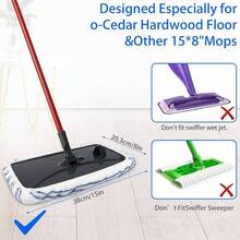 8x15 Mop Compatible With O Cedar Hardwood Floor'N More Microfiber Mop - Reusable Mop Pads Refill Cotton Cloth Mop Covers Wet And Dry Use - 15x8 Inch - 4 Pack - 4 包 - 查看 4