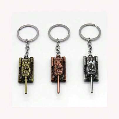 1pc Personalized Simulation Tank Model Keychain, Alloy Mini Main Battle Tank Bag Car Hanging Keychain Pendant Decoration, Gift For Game Friends, Tank Enthusiasts, Students, Kids Christmas
