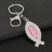 Originality Color Metal I Love Jesus Keychain Backpack Pendant Keyring Personalization Car Moto Shining Fish Key Chain Ring Gift - Multicolor - View 13
