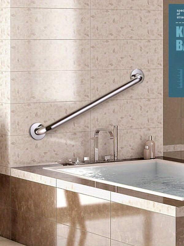 [Non-Slip Handrail] Non-Slip Stainless Steel 1pc Contemporary Handrail, 304 Material, Disabled, Elderly Safety, Bathroom Accessible, For Toilet Handle