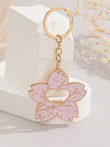2pcs Pink Sakura Flower Key Chain Bottle Opener, Fashionable Creative Pink Girly Zinc Alloy Bag/Car/Backpack Charm Keychain Accessory, Unisex Bag Charms Car Accessories Teacher Friend Sister Gift Ideas