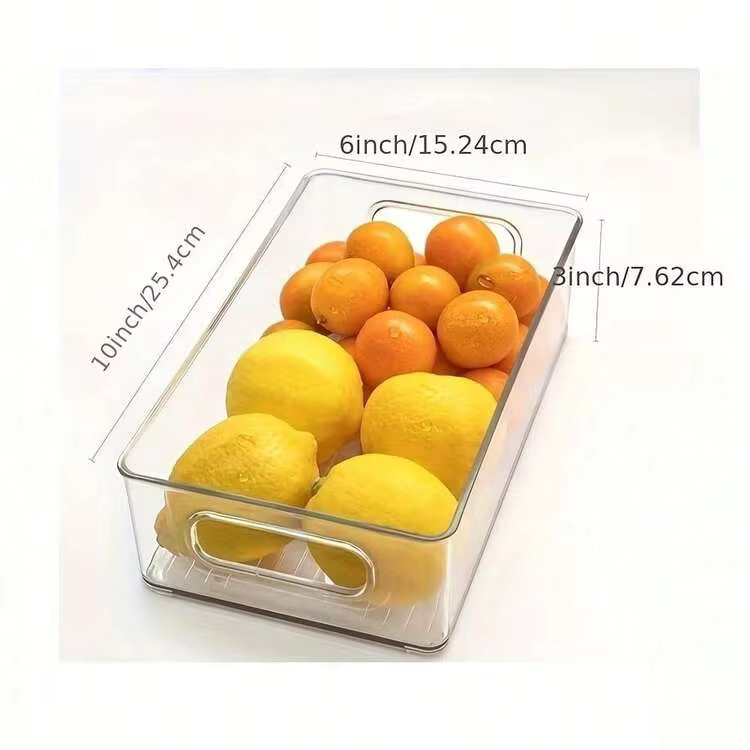 GHQ Juego de 6 piezas de plástico para almacenar frutas, apilable, caja para almacenar alimentos, armario, refrigerador, caja de almacenamiento para clasificar cuartos de servicio - Por defecto - Añade 5