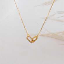 Silver Cross-Border New Style  Hot-Selling 14K Gold-Plated Copper  Pin Necklace Versatile Cute Paperclip Pendant - 金色 - 查看 9