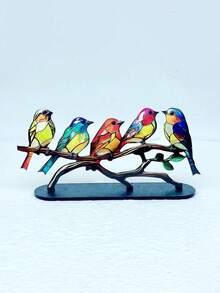 1 PIEZA Figura decorativa de pájaro de acrílico encantadora, decoración de pájaro de madera plana estilo europeo, pájaro de acrílico colorido en una rama, decoración de habitación, figura decorativa de pájaro de estilo moderno para mesa, adornos decorativos, para decoración del hogar, decoración del baño, se puede usar como regalo para Halloween, Navidad, Día del Padre, Pascua, Día de la Madre, pieza decorativa para novio/novia, decoración de la habitación, decoración de la sala de estar, decoración de la oficina - Multicolor - Ver 15