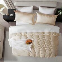 Soft Prewashed California King Duvet Cover Set, 3 Piece, Zipper Closure, 104x98 Inches Duvet Cover And 2 Pillow Shams - No Comforter,  In 2025 - Beige Cream (No Comforter) - View 4