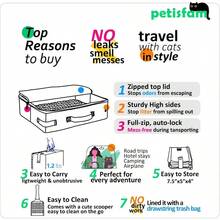 Caja de para gatos con 1 plegable y 1 cuchara. Porttil, ligero, a prueba de fugas, fcil de sotrage para gatos medianos y gatitos, negro - Mediano + Verde - Ver 7