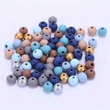 100pcs/200pcs Random Color Wood Beads For DIY Jewelry Making Bracelets, Necklaces, Earrings, Christmas Decorations (Assorted Colors) - Multicolor - View 12