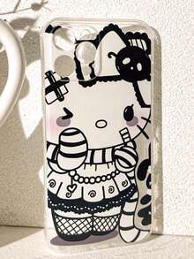 Sanrio 2 buc Husă de telefon transparentă Dark Style/Kuromi/Hello Kitty compatibilă cu 16/15 Pro Max/14/13/12/11