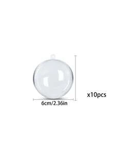 10pcs Clear Plastic Fillable Ornaments Clear Christmas Ornaments Balls Fillable For Crafts Christmas Ornaments Balls, Clear DIY Ornaments Christmas Tree Decorations, Hanging Christmas Decorations Indoor Home Decor Supplies