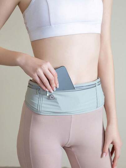 Sports Women's Running Waist Bag With Phone Compartment - Breathable Running And Fitness Belt, Large Capacity, Multiple Compartments For Phone And Other Essentials, Suitable For Hiking, Travel, Gym - Adjustable Strap, Zippered Compartment, Black, Hiking Accessory, Running Accessory, Minimalist Design, Breathable Material