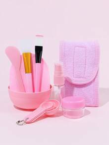 Set di strumenti per la cura della maschera facciale da 4/7/11 pezzi, pennello in silicone, set ciotola per maschera, pennello per maschera, pennello per maschera in setole morbide in silicone per il viso, strumenti per maschera da salone di bellezza, fascia, set completo, flacone spray, scatola di stoccaggio, spugna per pulizia del viso, cucchiaio dosatore, bastoncino per mescolare