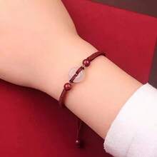 1pc Handmade Lucky Knot Red String Bracelet, Friendship Bracelet, Symbolizing Peace And Good Fortune, Chinese Cultural Amulet, Birthday Anniversary Gift, Wishing You Constant Good Luck