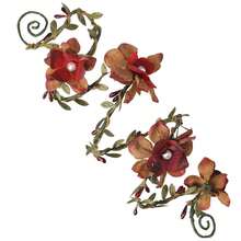 FRESHME Renaissance Fairy Floral Arm Wrap - 1 PC Elf Bracelet Forest Mother Nature Costume Renfaire Cosplay Fairy Accessories{"Color_name":"DarkRed"} - DarkRed - View 9