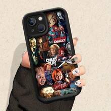 Una funda para teléfono móvil con un diseño único de temática de terror, que ofrece protección completa con TPU de goma suave a prueba de golpes y caídas.Viene en un elegante color negro, adecuado tanto para hombres como para mujeres, compatible con los modelos de  16, 15, 14, 13, 12, 11Xs, XR, X7/8 Mini Plus Pro Max E Series. - Burdeos - Ver 1