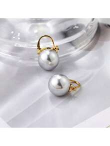 A Pair Of Hong Kong Style Earrings, Elegant And Fashionable Earrings, Ladies' Jewelry, Suitable For Daily Wear - Holiday And Mother's Day Holiday Gifts - Gifts For Friends - Xám - Xem 4