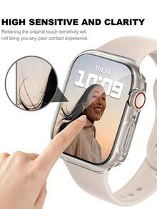 Transparent Protective Case, Compatible With Series 46mm, 49mm, 45mm, 44mm, 41mm, 40mm, 42mm, 38mm, Soft High-Definition High-Sensitivity Screen Protector, TPU Full-Wrap Shock-Proof Protective Case, Compatible With Series Ultra 10, 9, SE2, 8, 7, 6, SE 5, 4, 3, 2, 1 And Other Models. Accessories - Clear - View 6