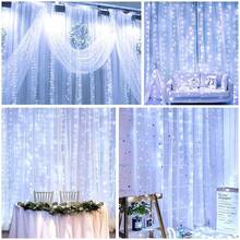 300 LED Window Curtain Lights, 9.8x9.8 Ft (Approx. 3 Meters*3 Meters), Warm Lighting, USB Powered, 8 Modes Remote Control, Hanging Lights For Bedroom, Indoor, Outdoor, Wedding Party (Color/Warm White/Pure White) - nhiều màu - Xem 11