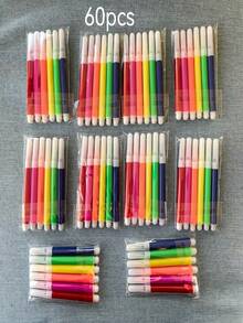 30pcs/Set Mini Marker Pens, 6/12 Colors, Portable, Suitable For Painting, Coloring, Marking, And Note-Taking