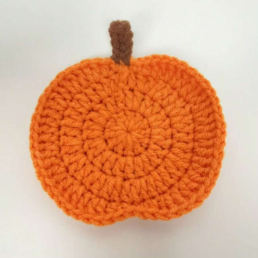 2PCS Halloween Pumpkin Coasters Handmade Knitted Yarn Heat Resistant