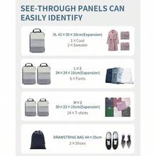 ECOHUB 6pcs Compression Packing Cubes Set For Backpack Suitcases Expandable Travel Organiser With Shoes Bag Ultraresistant Packing Organiser For Carry On Luggage