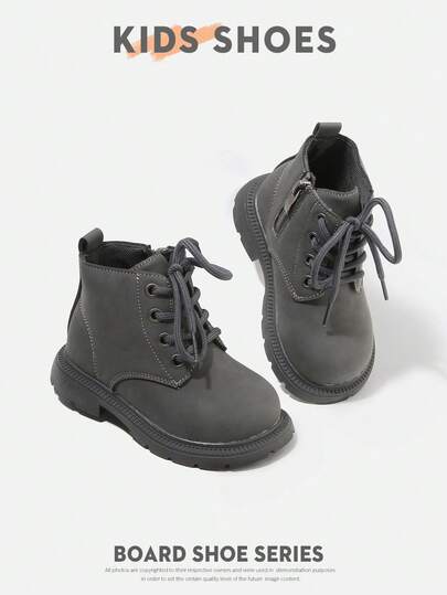 1 双儿童帆布鞋，纯色设计，呈现简约风格，中帮，侧拉链，适合日常穿着和上学