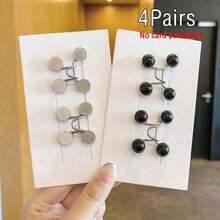 2/4Pairs Adjustable Invisible Belt Set For Women - Instant Buckle Waist Cincher With Sparkle Decor, Suitable For Jeans And Casual Pants - Accessory