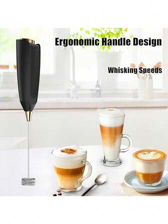 1pc Portable Electric Milk Frother | Mini Milk Foamer, Handheld Electric Milk Frother, Battery Powered (Batteries Not Included) Drink Mixer, Coffee Manual Stirrer, Latte, Cappuccino, Frappuccino, Hot Chocolate Electric Wireless Mixer - Suitable For Christmas Gift