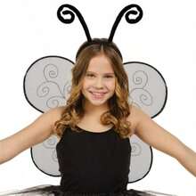 Funcredible Black Bug Wings And Headband Bug Costume For Women And Black Butterfly Wings Moth Costume Accessories Insect Accessories For Girls
