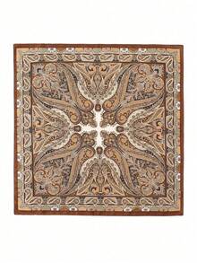 1pc Women Scarf Simple Printed 70cm Square Scarf, New Stylish Bandana For Women, Versatile Waist Tie, Hair Accessory Witch Silk Scarves - 卡其色 - 查看 9