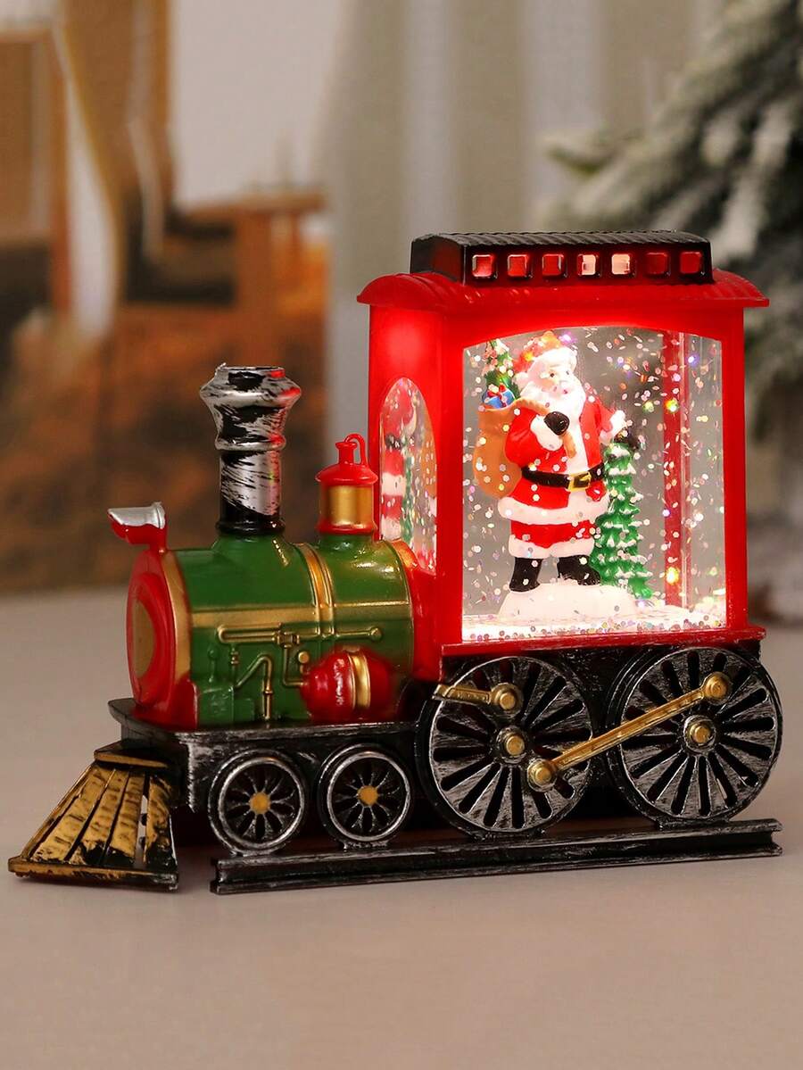 1PC Christmas Train Decorative Light - LED Candle Effect Tabletop Ornament For Xmas Home & Party Ambience - Multicolor - View 1